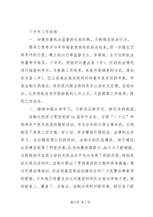 法制办公室XX年上半年工作总结暨下半年工作安排 (2).docx