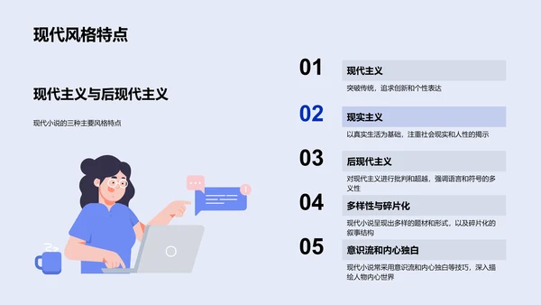 现代小说解析教学PPT模板