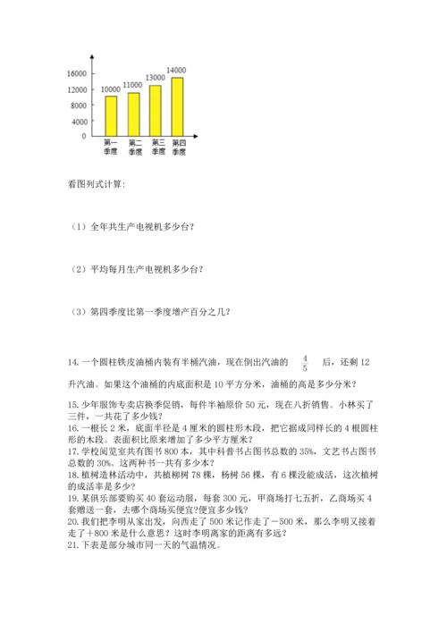 六年级小升初数学解决问题50道附参考答案（夺分金卷）.docx