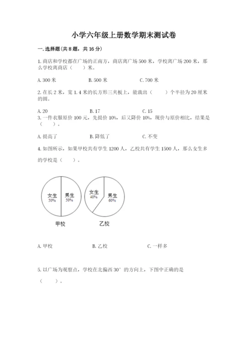 小学六年级上册数学期末测试卷（考点梳理）word版.docx