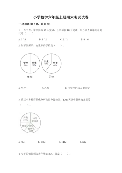 小学数学六年级上册期末考试试卷（达标题）word版.docx