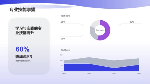 蓝色渐变实习总结PPT模板
