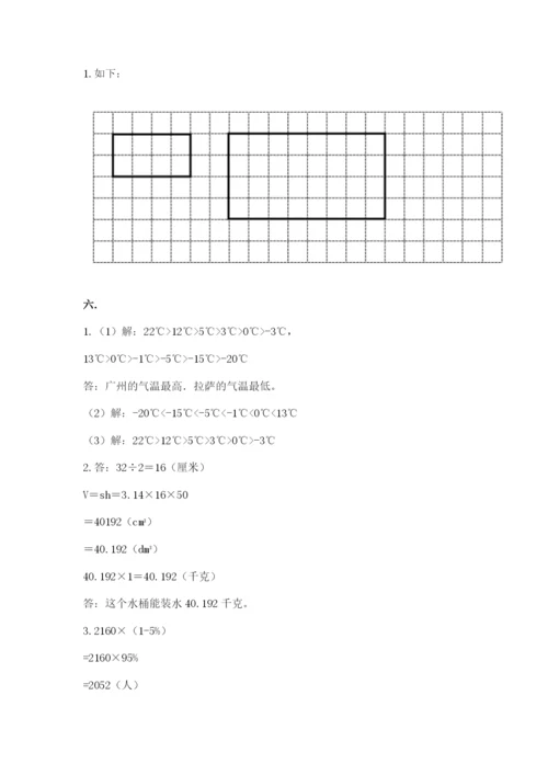 人教版六年级数学小升初试卷及参考答案【培优a卷】.docx