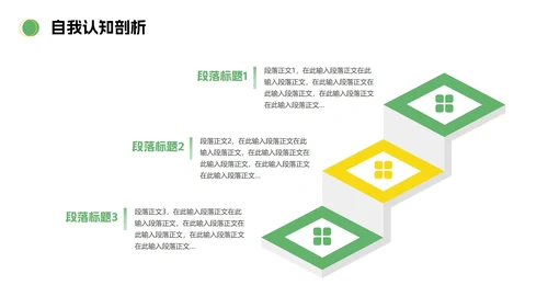 简约绿黄色插画大学生职业规划PPT模板