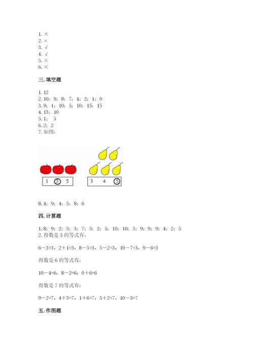 小学数学试卷一年级上册数学期末测试卷加解析答案.docx