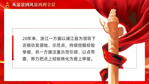 红色简约党建新时代信访工作深刻把握浦江经验的治理启示PPT