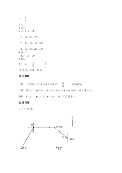 2022六年级上册数学期末考试试卷附答案【黄金题型】.docx