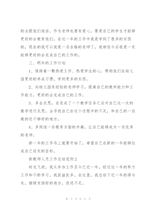 新教师人员工作总结范例.docx