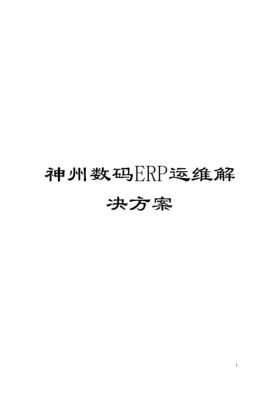 神州数码ERP运维解决方案模板.docx