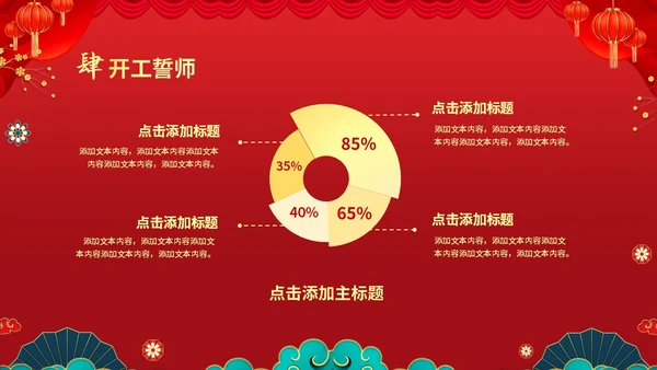 红色喜庆大气国潮风企业新年开工大吉PPT