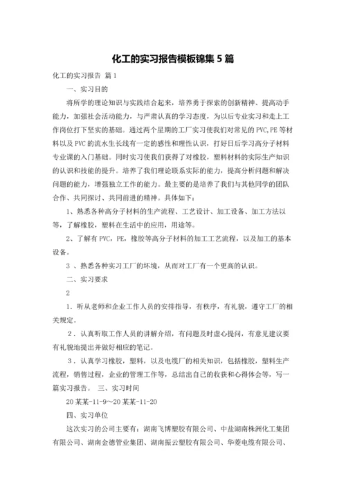 化工的实习报告模板锦集5篇.docx