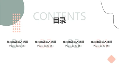 清新工作总结目录PPT模板