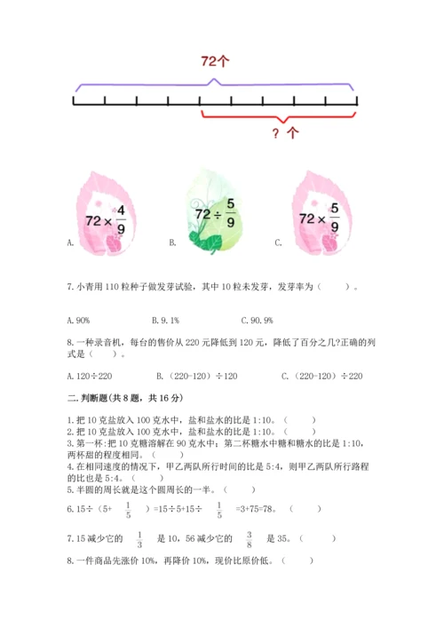 人教版小学六年级上册数学期末测试卷【考点提分】.docx