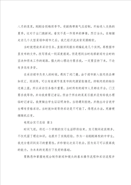 电视台实习总结