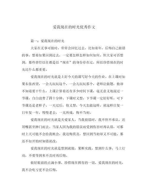 爱我现在的时光优秀作文