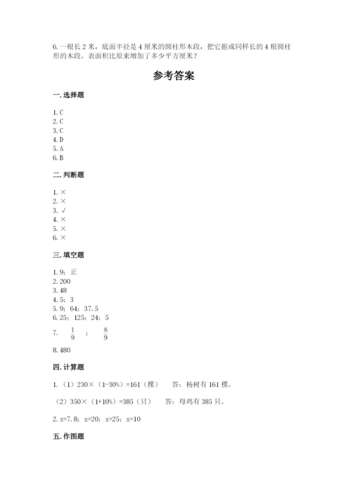 三明市三元区六年级下册数学期末测试卷含答案.docx