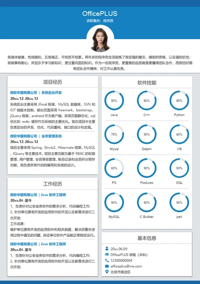 内容营销简历模板