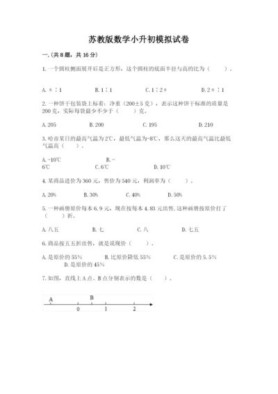 苏教版数学小升初模拟试卷（达标题）.docx