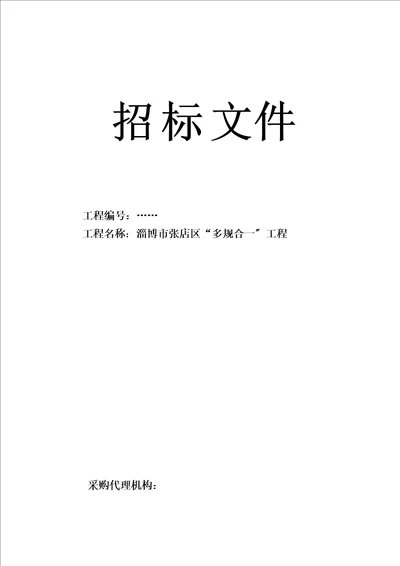 多规合一项目采购招标文件