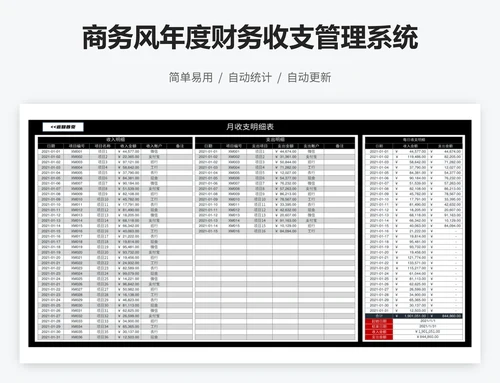 商务风年度财务收支管理系统