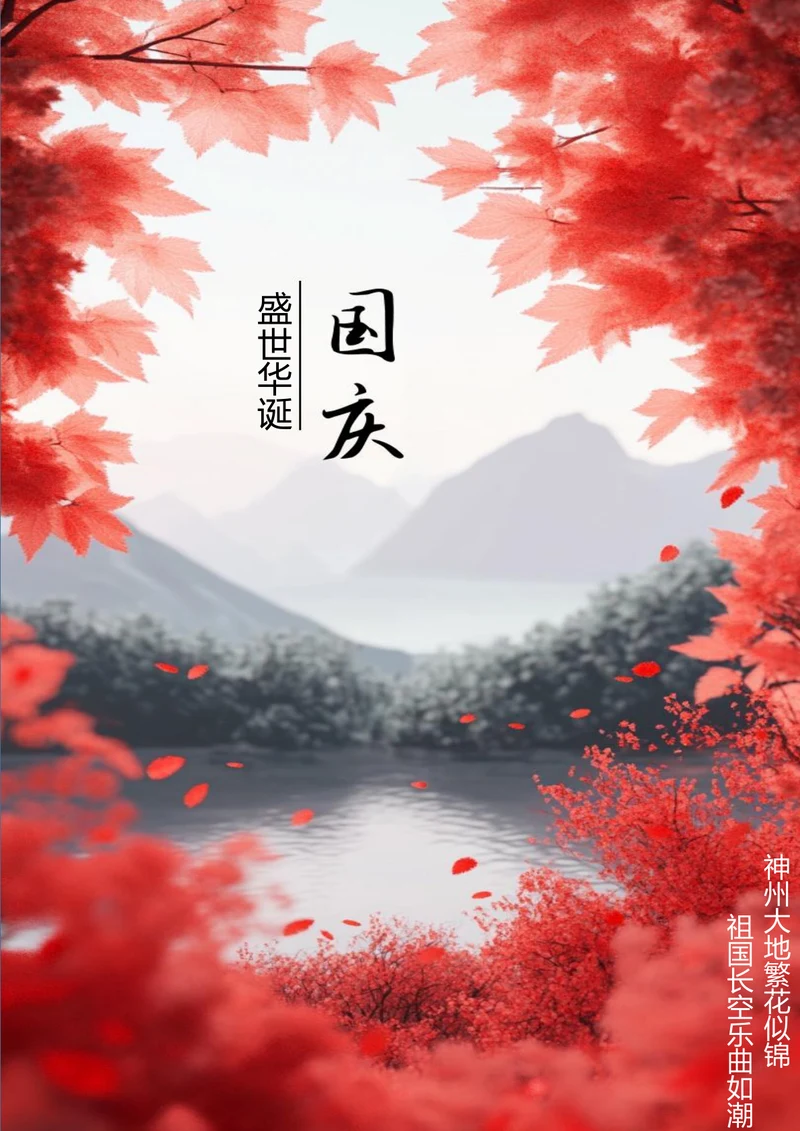 神州大地繁花似锦国庆海报