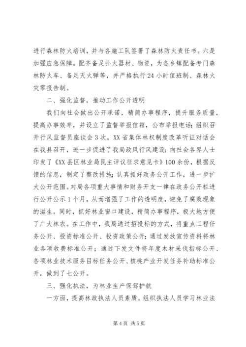 县林业局履职汇报范文.docx