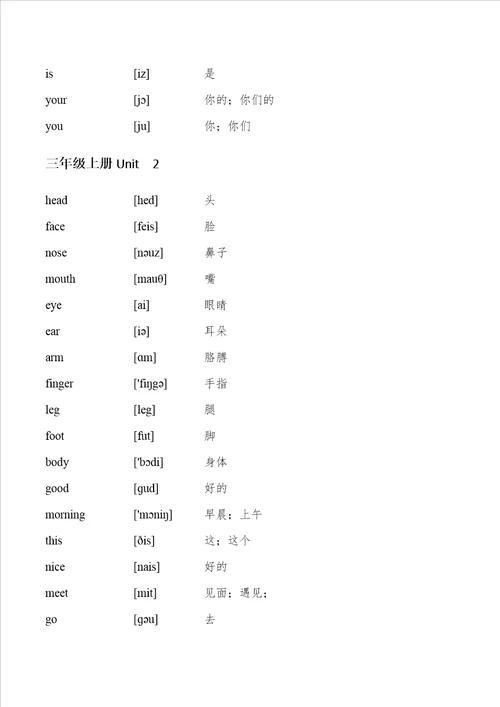 PEP小学英语单词汇总含音标可直接打印