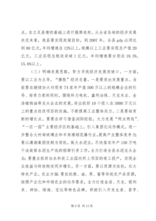 县跻身全省经济强县的调查与思考.docx