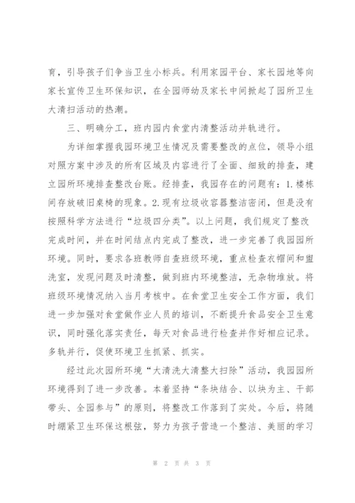 幼儿园大清洗大清整大扫除活动总结.docx