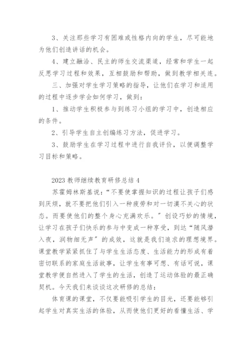2023教师继续教育研修总结.docx
