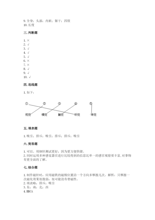 教科版二年级下册科学知识点期末测试卷精品（能力提升）.docx