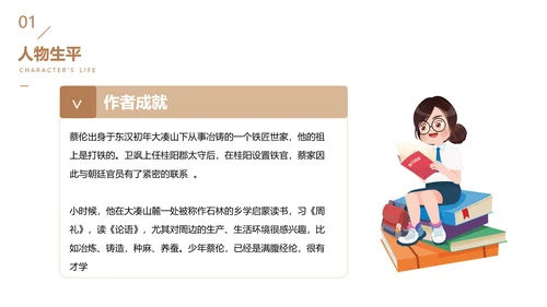 造纸术-蔡伦PPT模板
