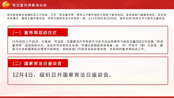 国家宪法日全国法制宣传日宪法宣传周工作方案PPT