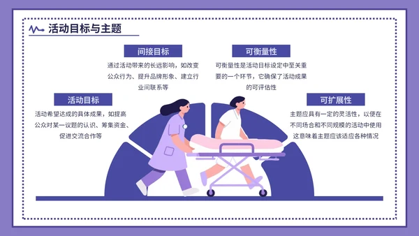 紫色插画风世界急救日主题活动PPT模版