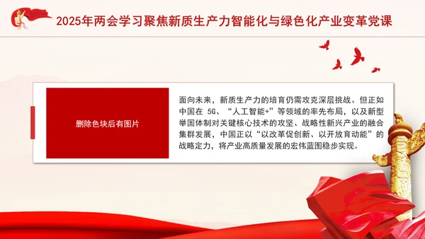 2025年两会学习聚焦新质生产力智能化与绿色化产业变革党课PPT