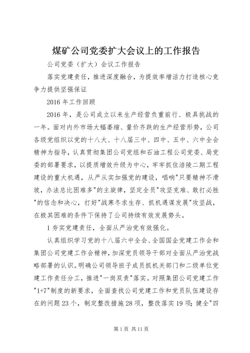 煤矿公司党委扩大会议上的工作报告 (3).docx