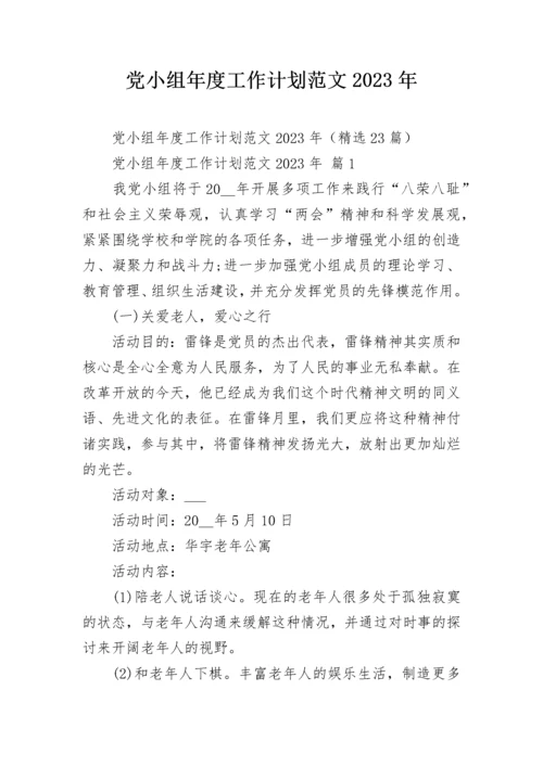 党小组年度工作计划范文2023年.docx