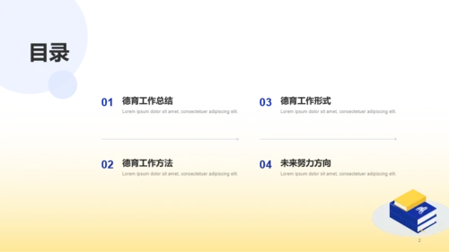 蓝黄色学生德育培训课件PPT模板