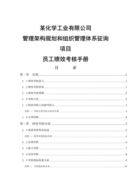 化学工业公司绩效考评标准手册.docx