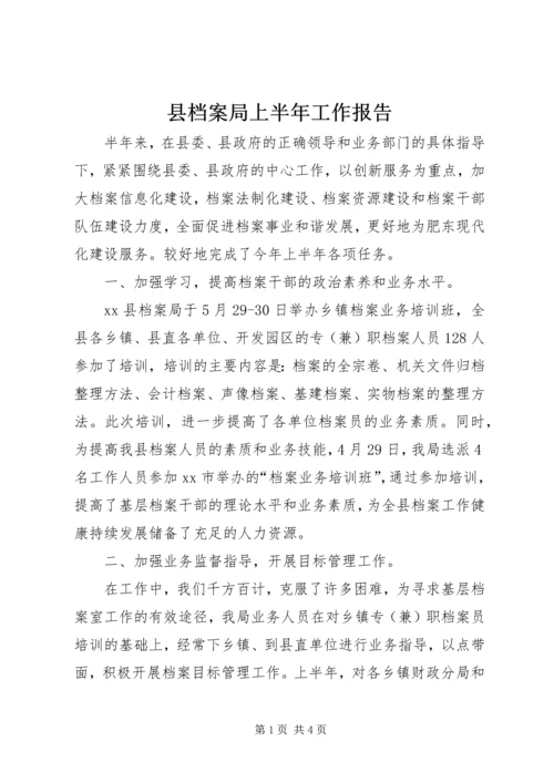 县档案局上半年工作报告 (4).docx