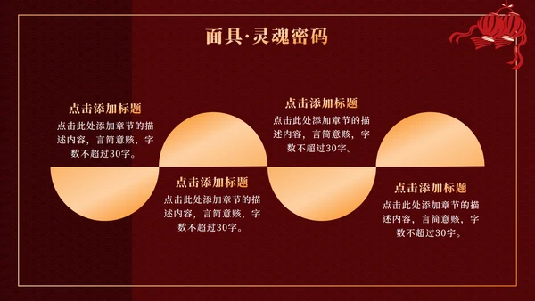 红色中国风傩戏文化科普主题班会PPT模板