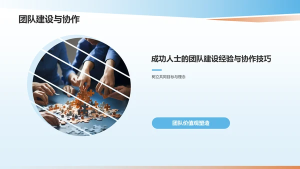 蓝色职业生涯人物访谈PPT模板