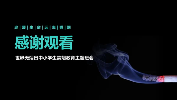 世界无烟日教育班会PPT模板