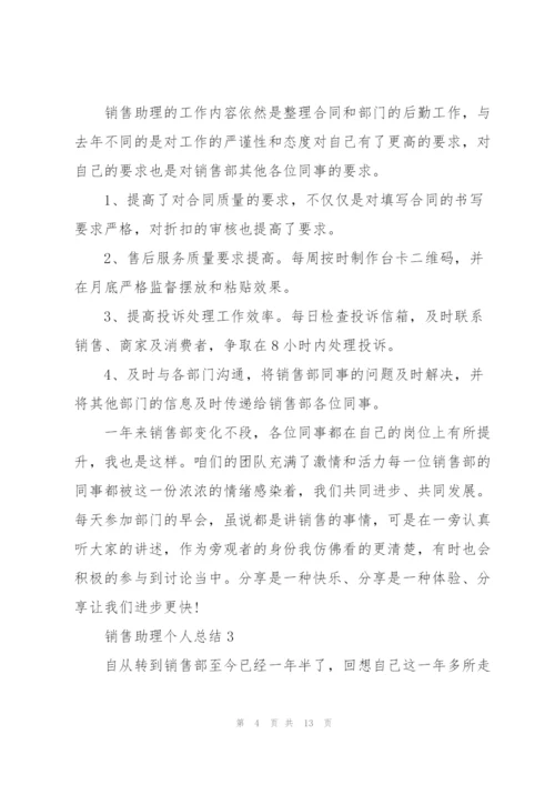 销售助理个人总结5篇.docx