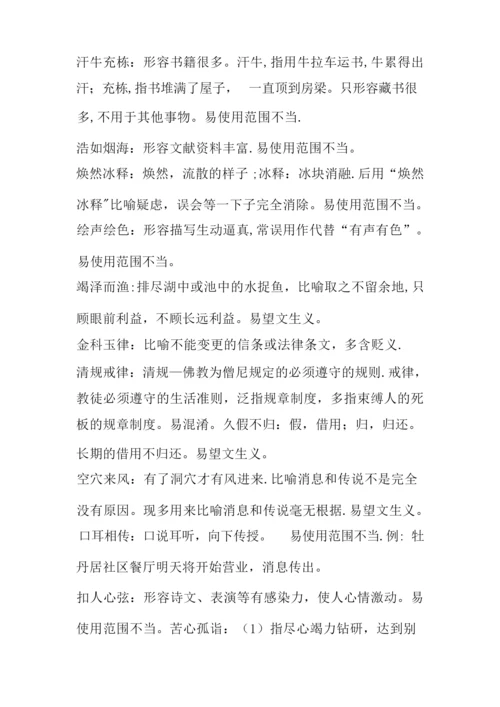 高考重点成语 (含解释及用法注意).docx