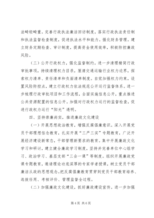 交通运输党风廉政建设和反腐败工作要点.docx