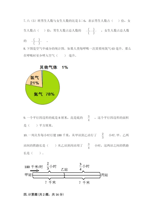 2022六年级上册数学期末测试卷附完整答案（必刷）.docx