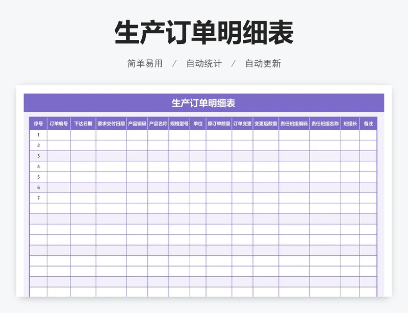 生产订单明细表