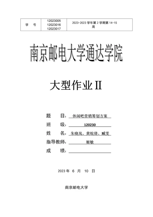 休闲吧营销策划方案.docx