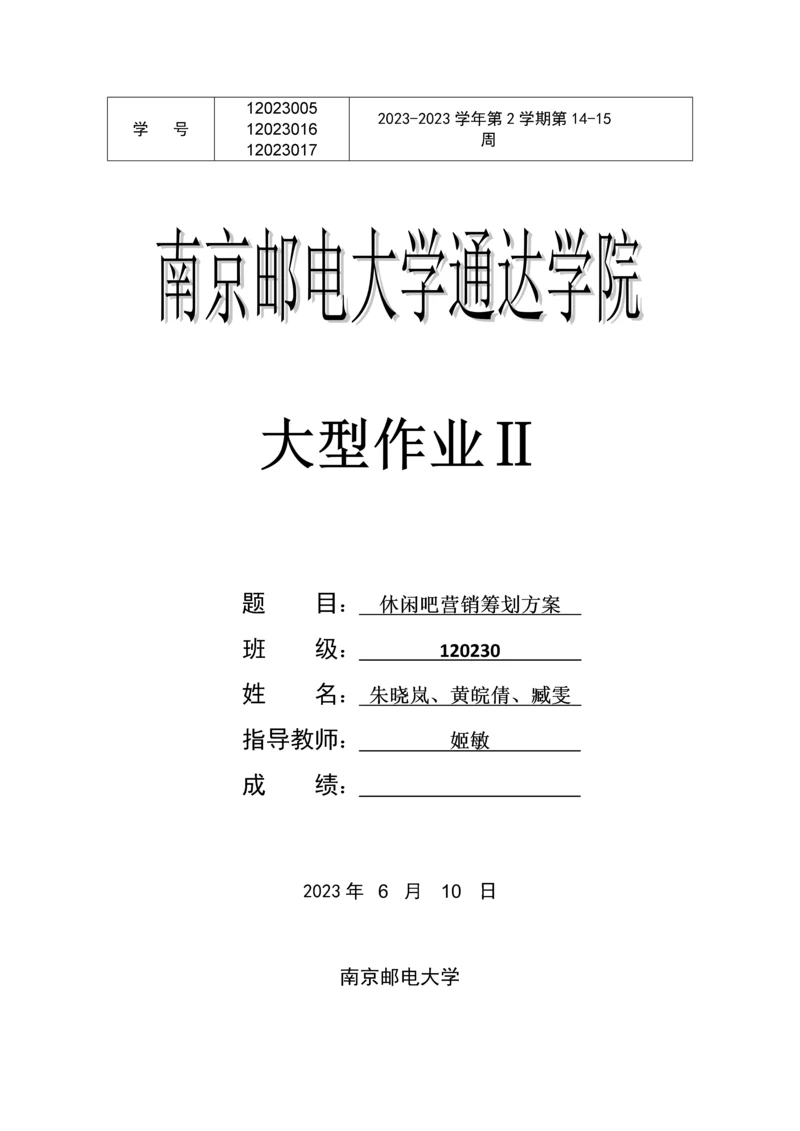 休闲吧营销策划方案.docx